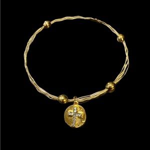 Seasonal Whispers Cross Charm Bracelet size M